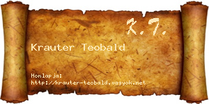 Krauter Teobald névjegykártya